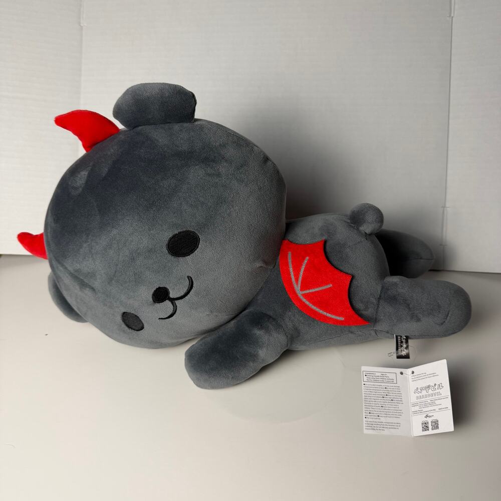 NWT Fukuya Beardevil Plush 10” Black Red‎ Wings Kawaii Goth Stuffed Animal Alt